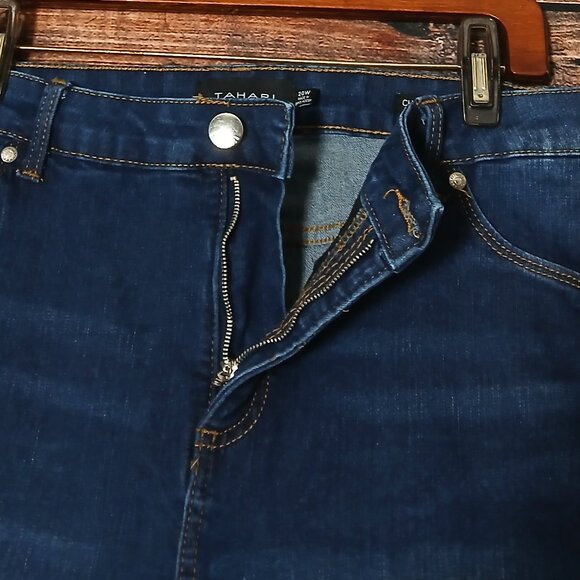 Tahari Jeans Plus Size 20 W Chloe Skinny Ankle Fit Solution Blue Denim Stretch - Picture 6 of 9